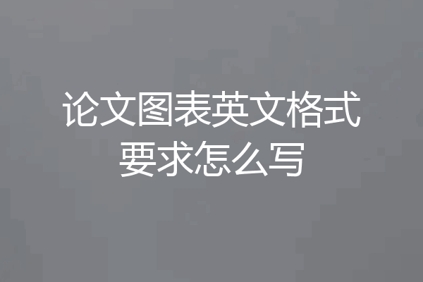 论文图表英文格式要求怎么写