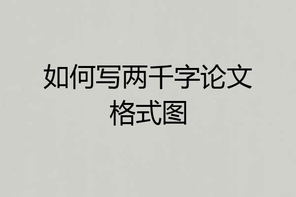 如何写两千字论文格式图