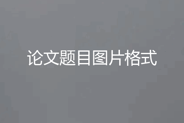 论文题目图片格式
