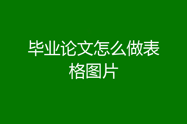 毕业论文怎么做表格图片