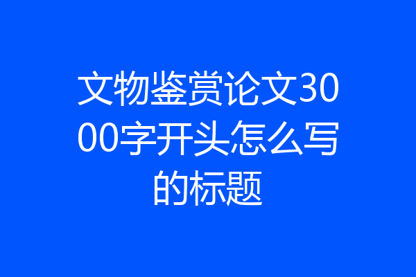 文物鉴赏论文3000字开头怎么写的标题
