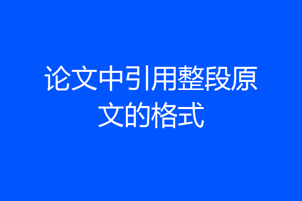 论文中引用整段原文的格式