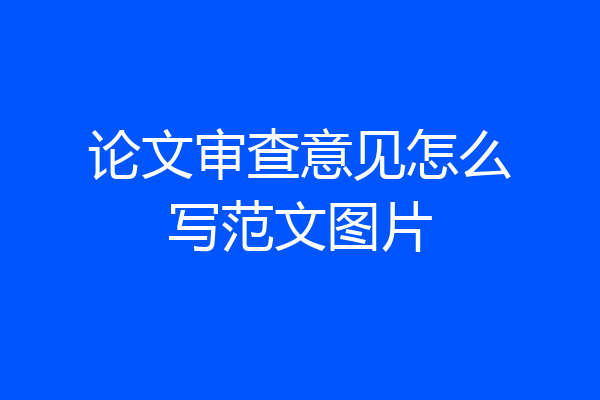 论文审查意见怎么写范文图片