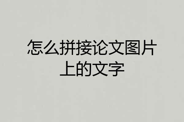怎么拼接论文图片上的文字