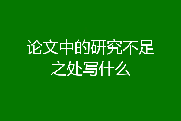 论文中的研究不足之处写什么