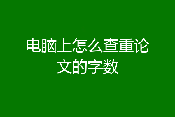 电脑上怎么查重论文的字数