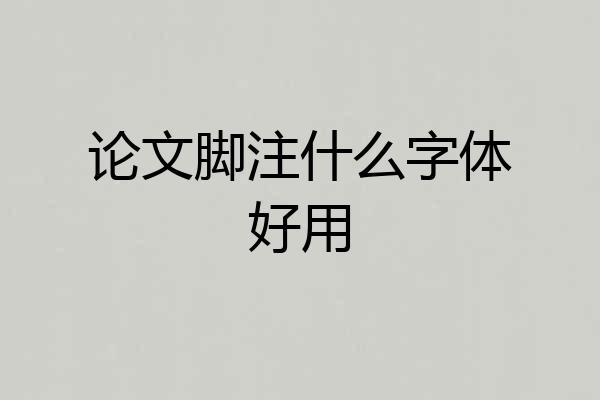 论文脚注什么字体好用