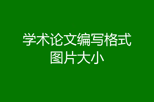学术论文编写格式图片大小
