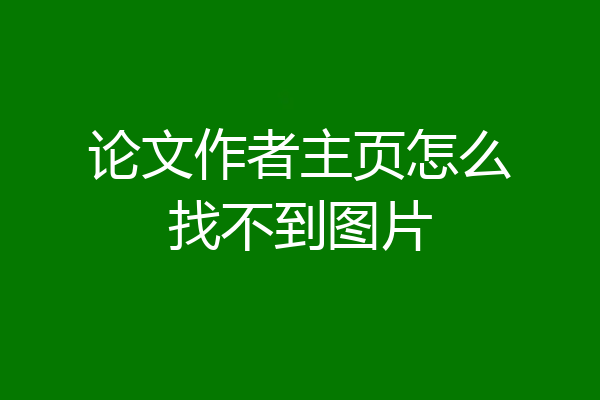 论文作者主页怎么找不到图片
