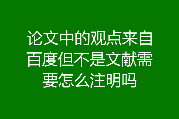 论文中的观点来自百度但不是文献需要怎么注明吗