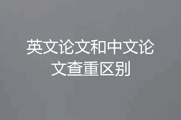 英文论文和中文论文查重区别