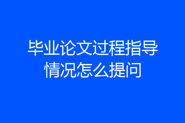 毕业论文过程指导情况怎么提问