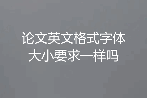 论文英文格式字体大小要求一样吗