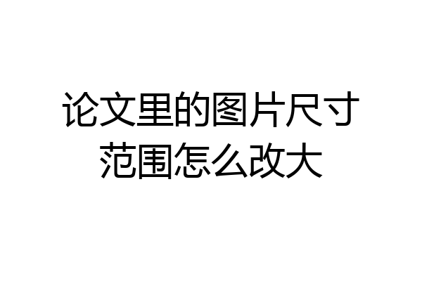 论文里的图片尺寸范围怎么改大