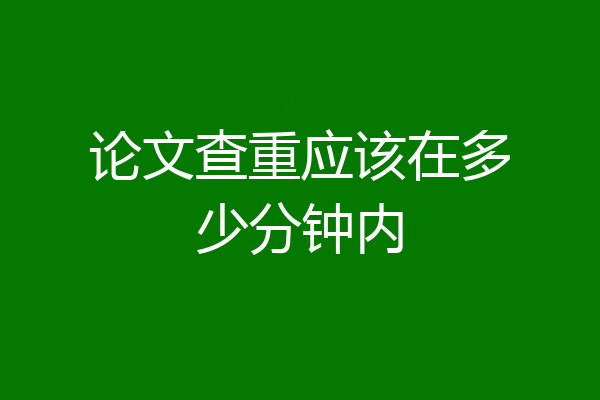 论文查重应该在多少分钟内