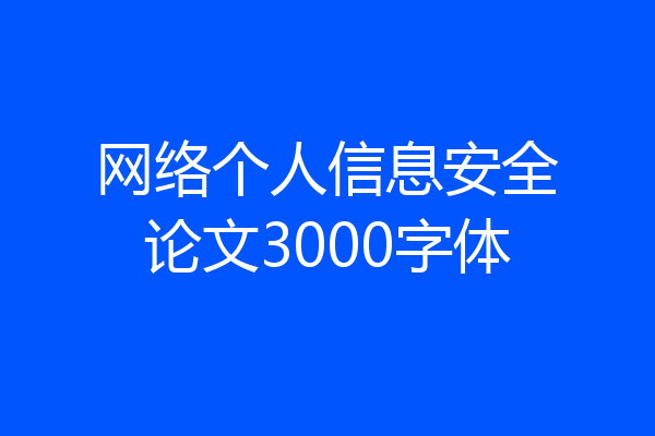 网络个人信息安全论文3000字体
