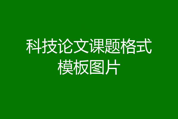 科技论文课题格式模板图片