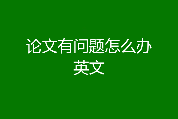 论文有问题怎么办英文