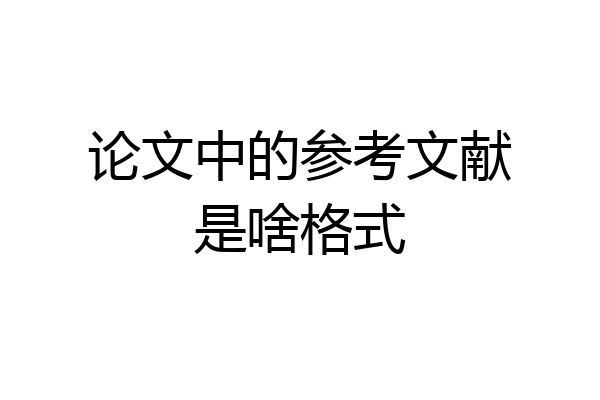 论文中的参考文献是啥格式