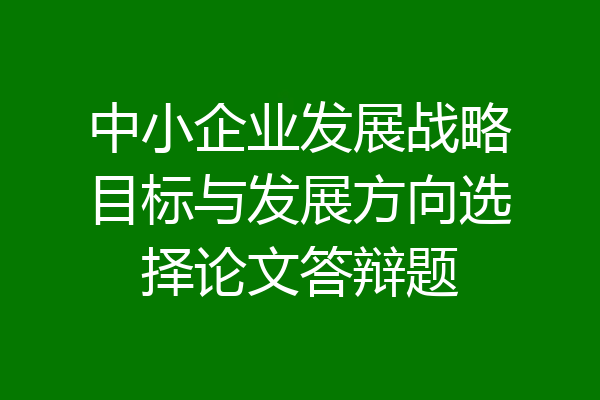 中小企业发展战略目标与发展方向选择论文答辩题