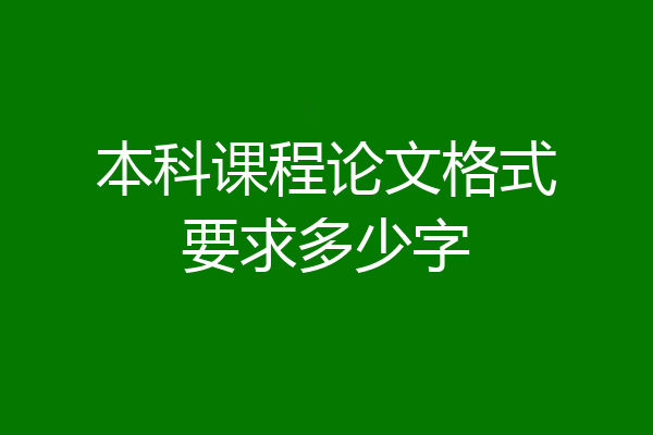 本科课程论文格式要求多少字