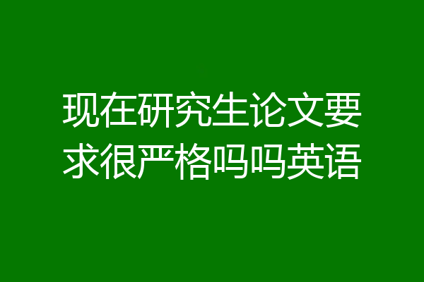 现在研究生论文要求很严格吗吗英语