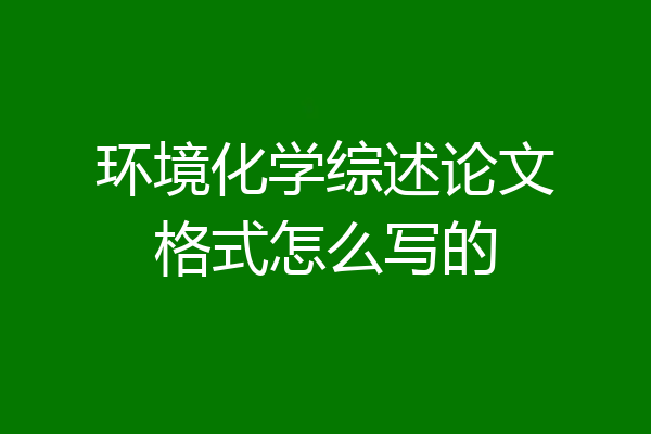 环境化学综述论文格式怎么写的