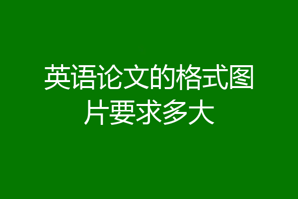 英语论文的格式图片要求多大