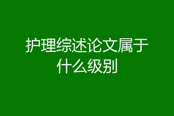 护理综述论文属于什么级别