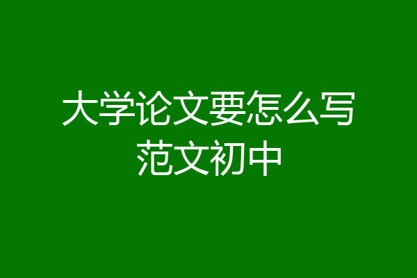 大学论文要怎么写范文初中