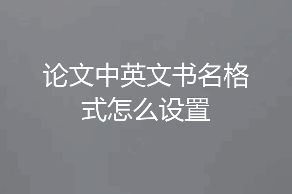 论文中英文书名格式怎么设置