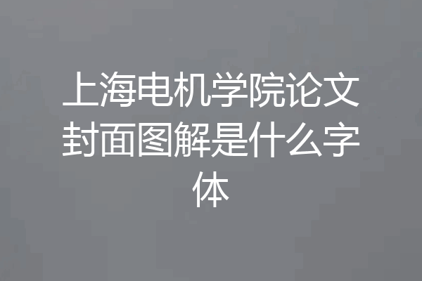 上海电机学院论文封面图解是什么字体