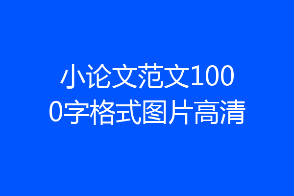 小论文范文1000字格式图片高清