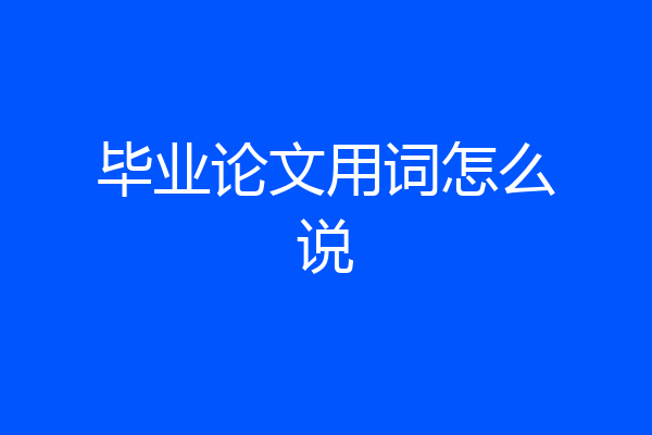 毕业论文用词怎么说