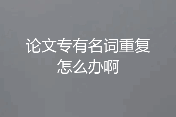 论文专有名词重复怎么办啊