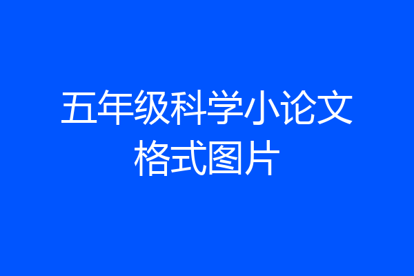 五年级科学小论文格式图片