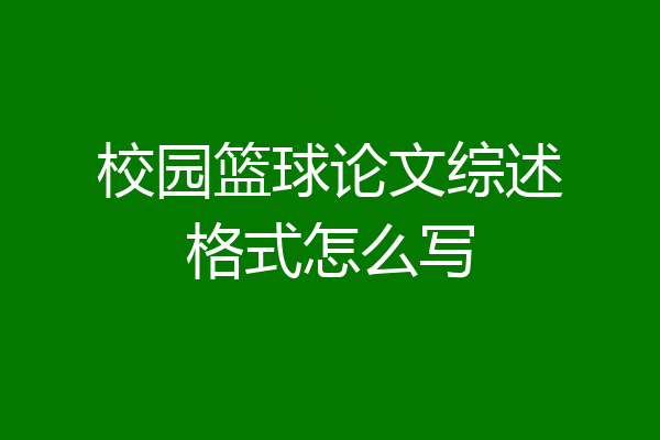 校园篮球论文综述格式怎么写