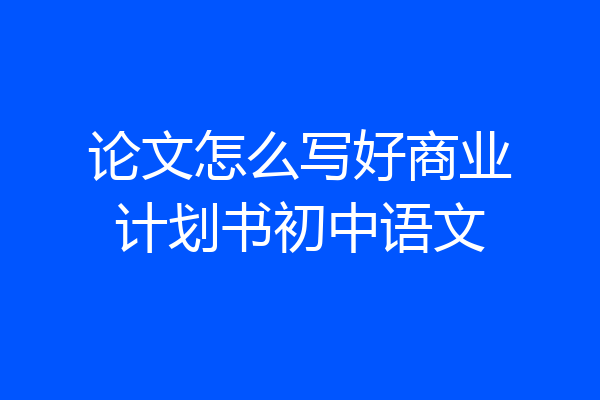 论文怎么写好商业计划书初中语文