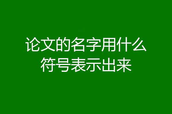 论文的名字用什么符号表示出来