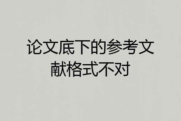 论文底下的参考文献格式不对