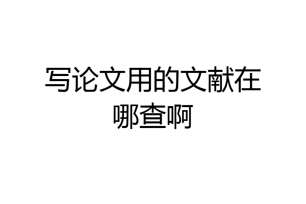写论文用的文献在哪查啊