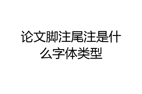 论文脚注尾注是什么字体类型