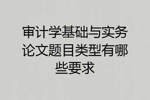 审计学基础与实务论文题目类型有哪些要求