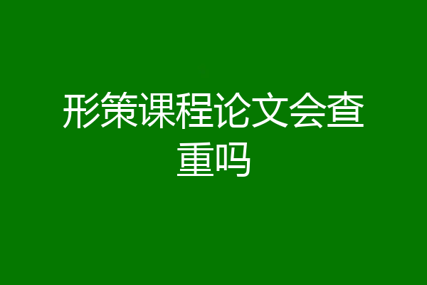形策课程论文会查重吗
