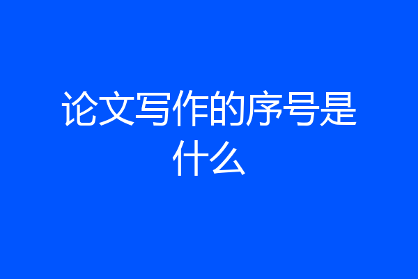 论文写作的序号是什么