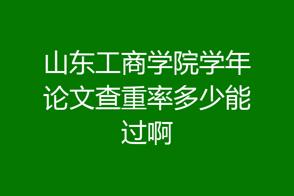 山东工商学院学年论文查重率多少能过啊