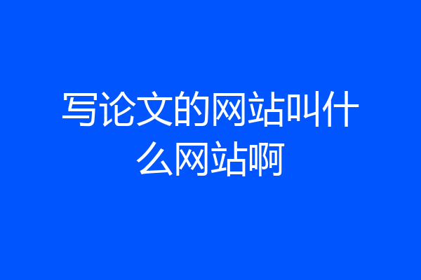 写论文的网站叫什么网站啊