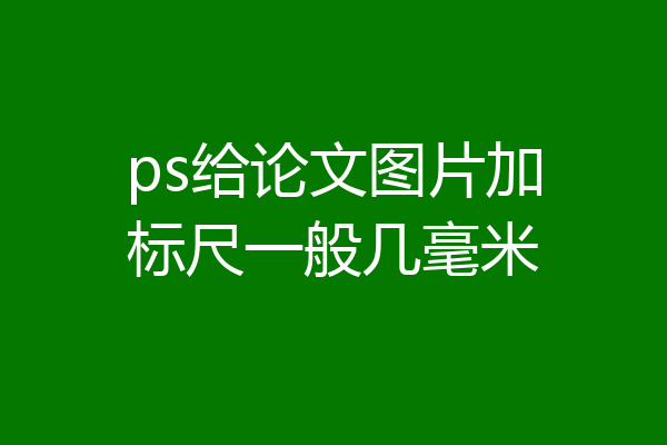 ps给论文图片加标尺一般几毫米
