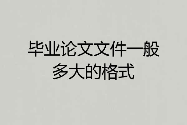 毕业论文文件一般多大的格式