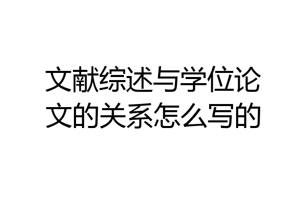 文献综述与学位论文的关系怎么写的